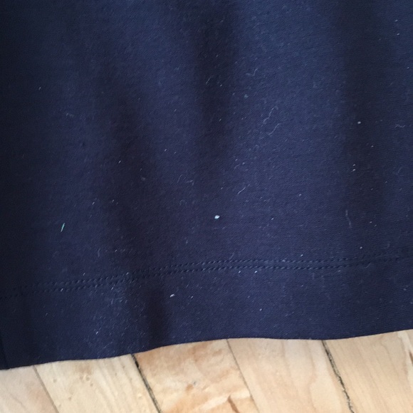 Theory black shortsleeve dress with leather trim 6 - Picture 6 of 6